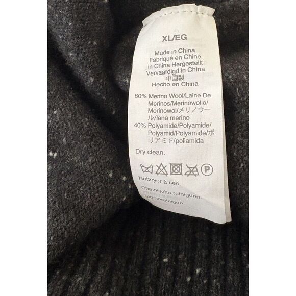 J. Crew Sweater XL Rugged Merino Wool Two-button Shawl Collar Pullover Speckled - Picture 6 of 7